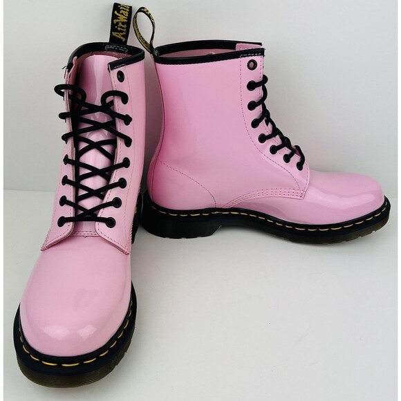 Doc Dr Martens 1460 Light Pink Patent Leather Combat Boots Womens Size 10 - Picture 6 of 12